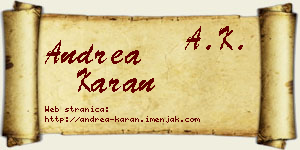 Andrea Karan vizit kartica